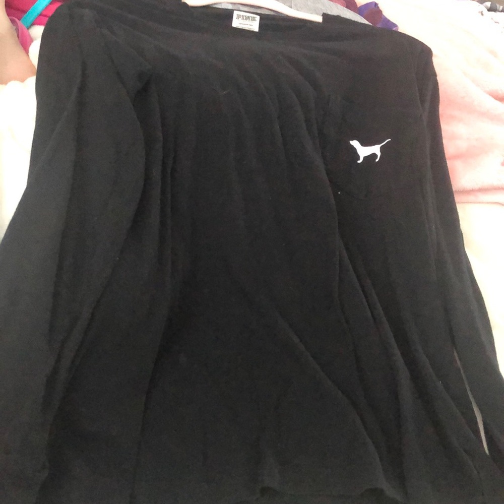 black long sleeve victoria secret pocket shirt